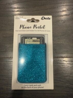 NWT idecoz blue sparkle phone pocket 6:24